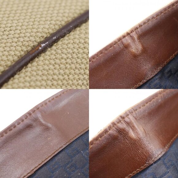 GUCCI Wood handle Handbag 106493 beige canvas Women - Picture 8 of 13